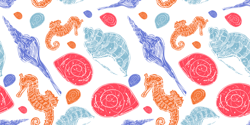 Värikkäät merieläimet vinyylimatto - Tenstickers