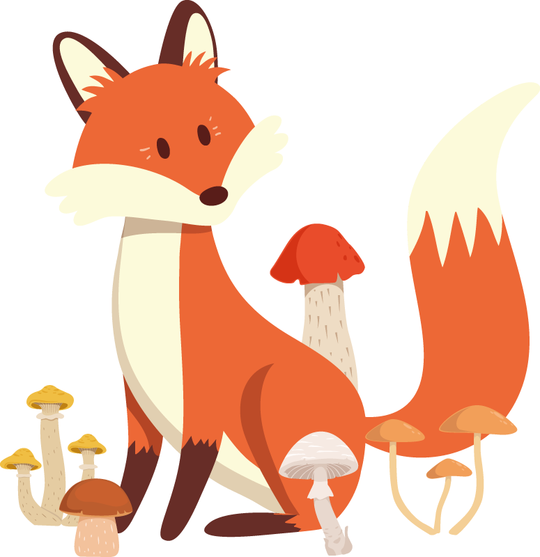 Leikkisä kettu taideeläinvinyylimatto - Tenstickers