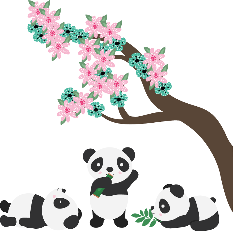 Löytöretkeilijän pandaklaani eläin vinyylimatto - Tenstickers