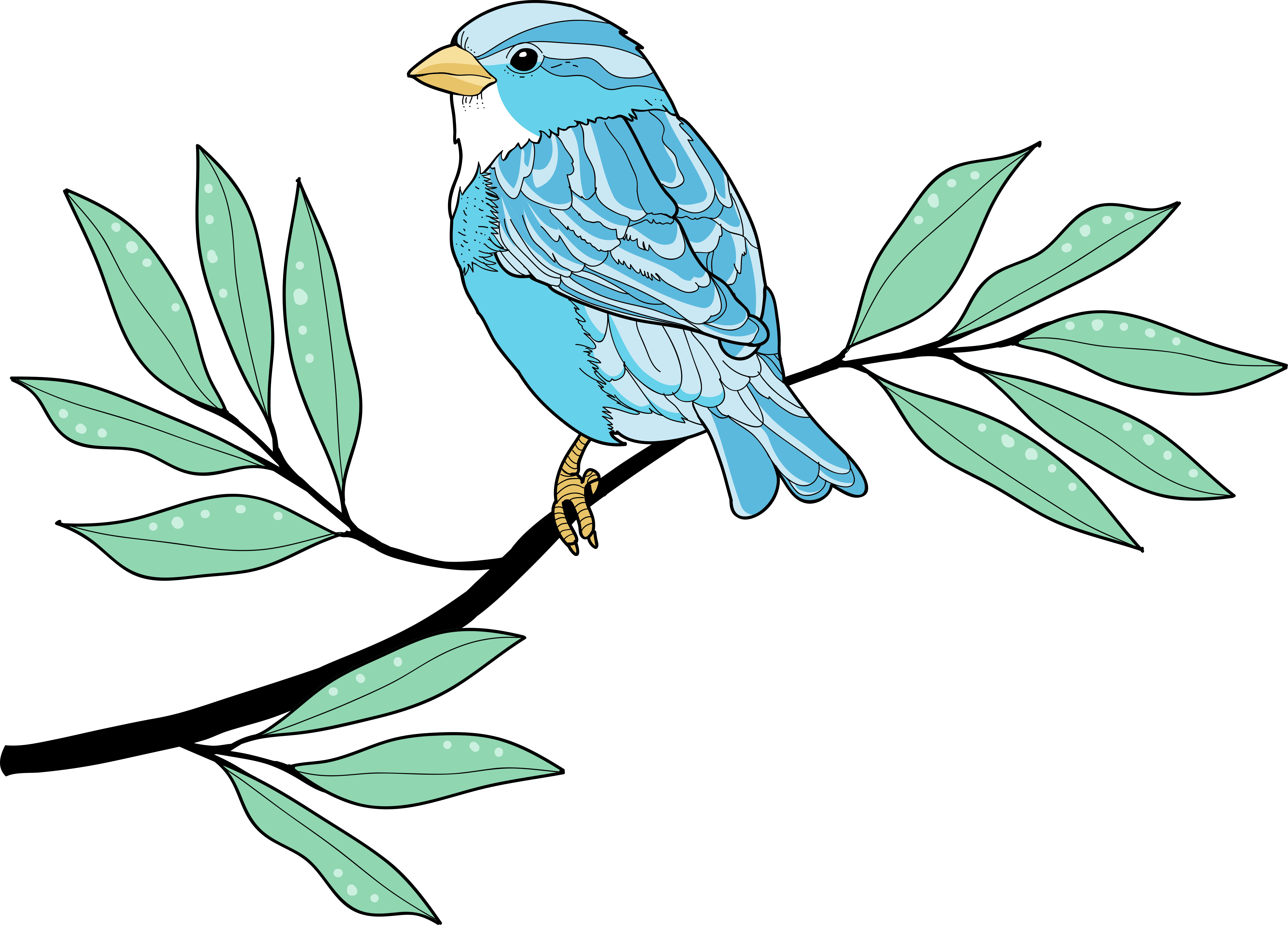 Sininen höyheninen lintu vinyylimatto - Tenstickers