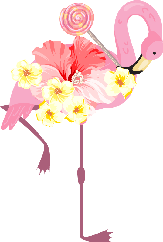 Flamingo kukkaistuote eläin vinyylimatto - Tenstickers