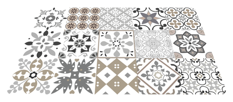 Geometrinen laatta mosaiikki keittiön vinyylimatto - Tenstickers