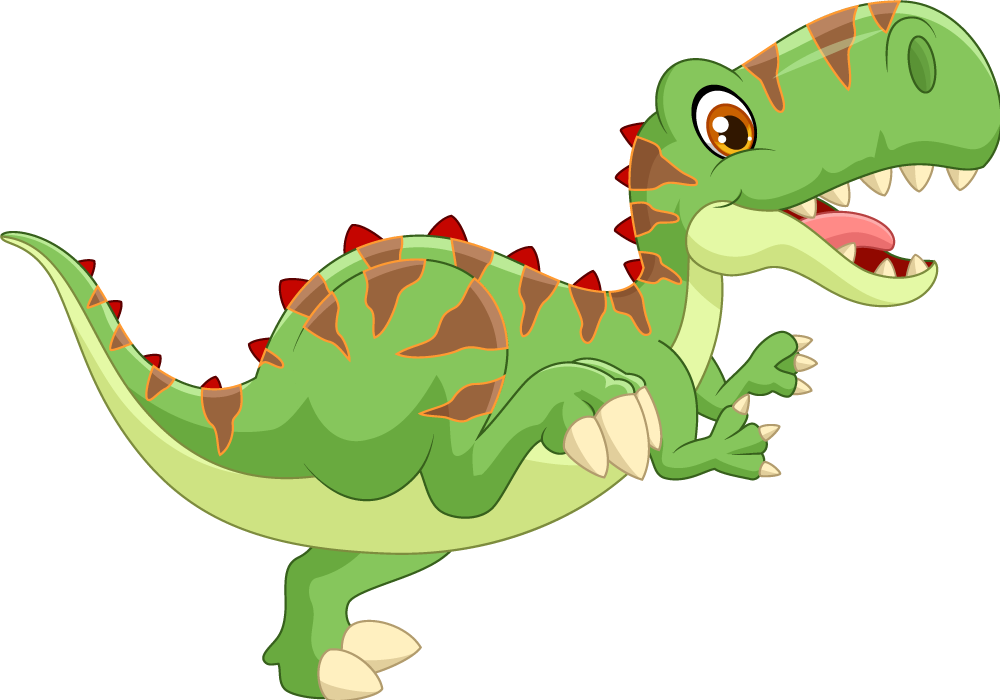 Ystävällinen dinosaurushahmo vinyylimatto - Tenstickers