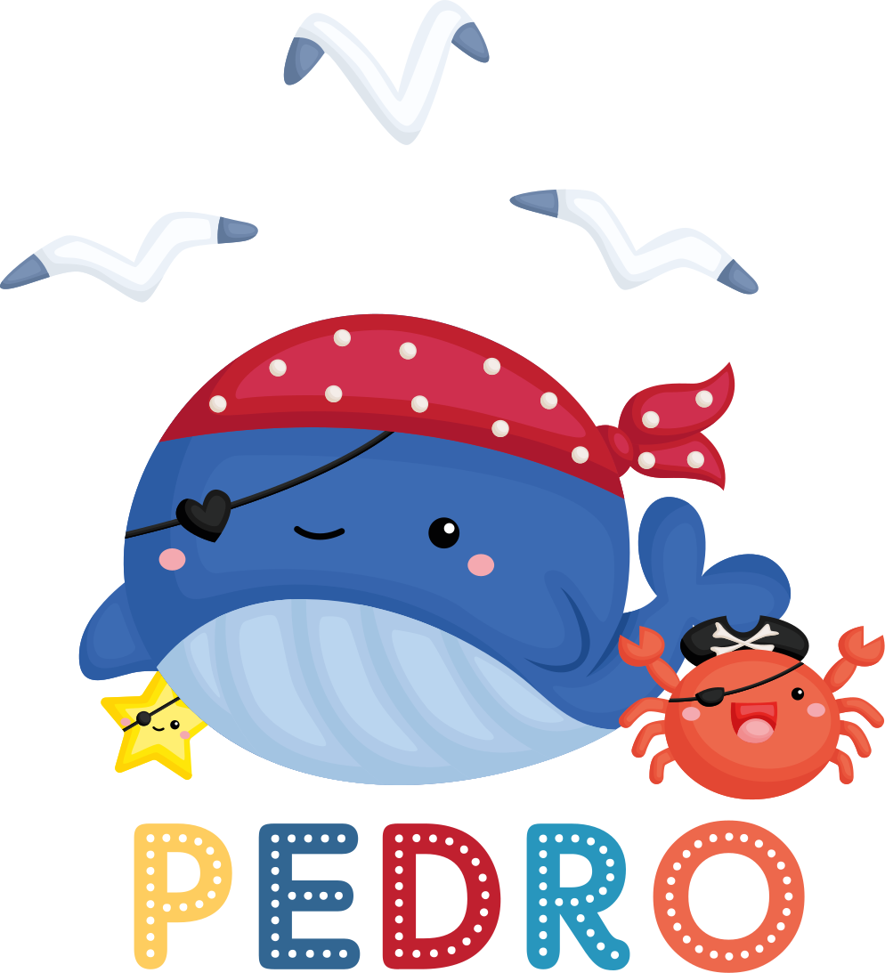 Söpö merirosvovalas eläinvinyylimatto - Tenstickers