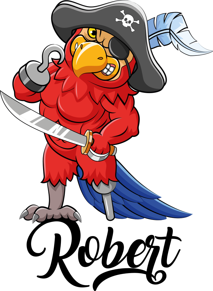 Merirosvo papukaija vinyylimatto - Tenstickers