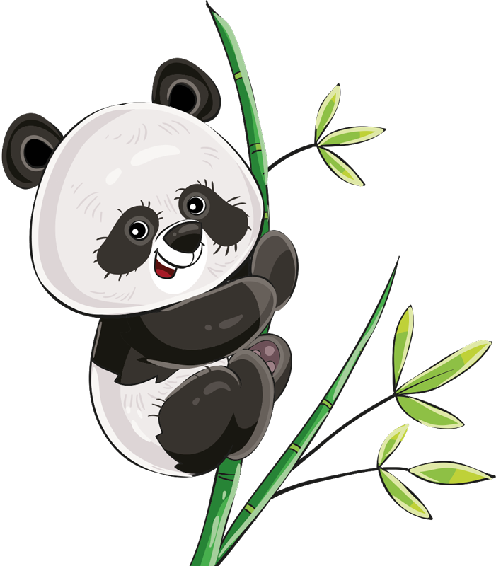 Panda kiipeilevä bambumatto eläin vinyylimatto - Tenstickers