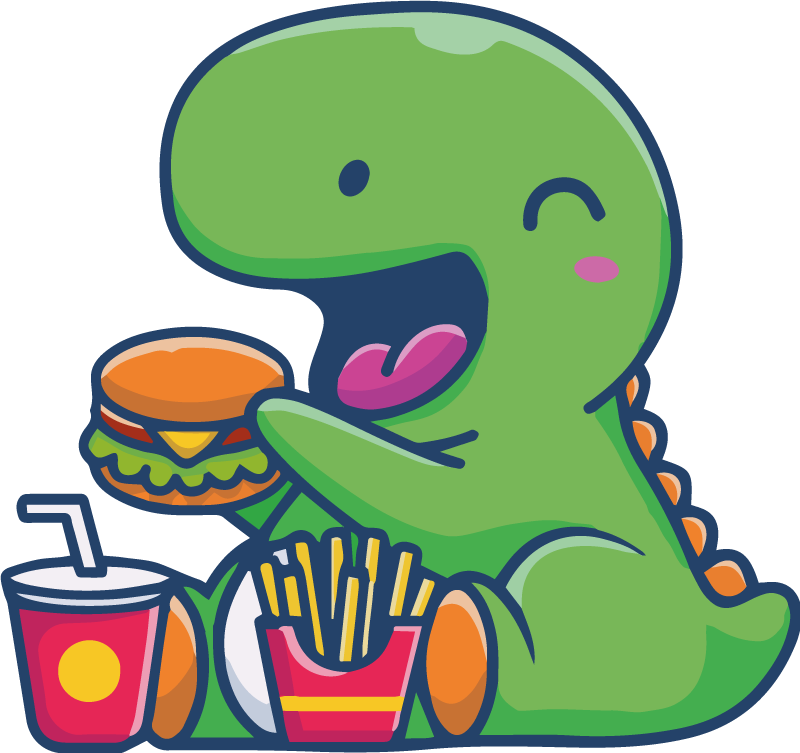 Iloinen vihreä dinosauruseläinvinyylimatto - Tenstickers