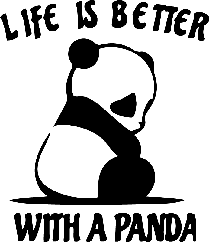 Panda kuvitus lainaus eläin vinyylimatto - Tenstickers