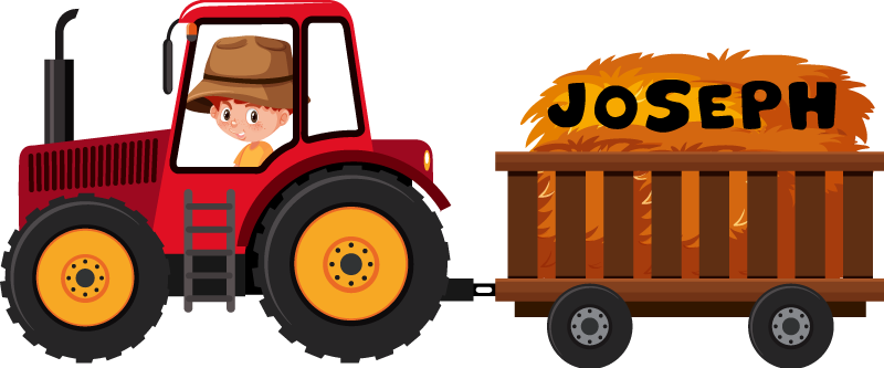 Traktori heinillä eläin vinyylimatto - Tenstickers