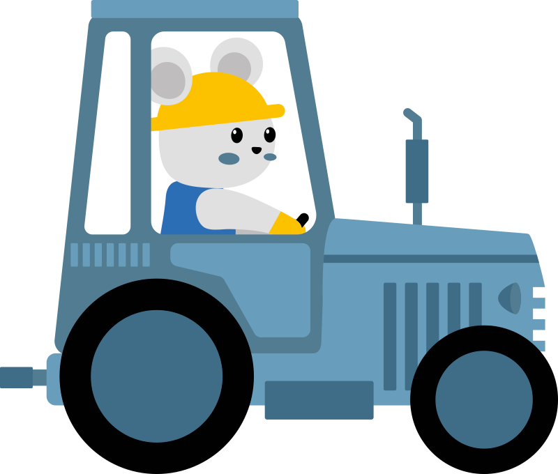 Söpö karhu maatilatyöntekijä eläin vinyylimatto - Tenstickers