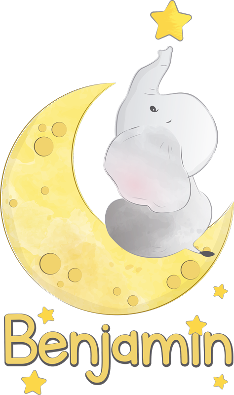 Kuut ja tähdet nimellä eläin vinyylimatto - Tenstickers