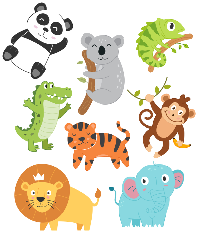 Käsin piirretyt syksyn eläimet vinyylimatto - Tenstickers