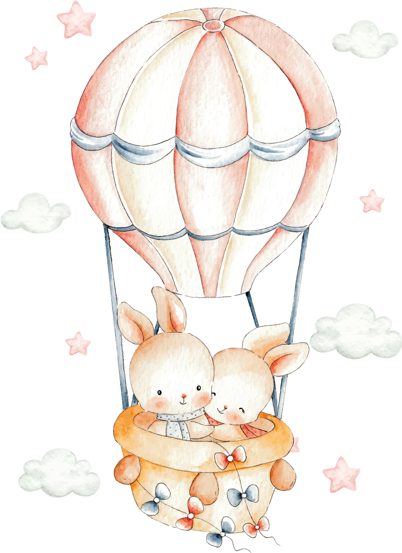 Pastelliset puput ilmapalloissa vinyylimatto - Tenstickers