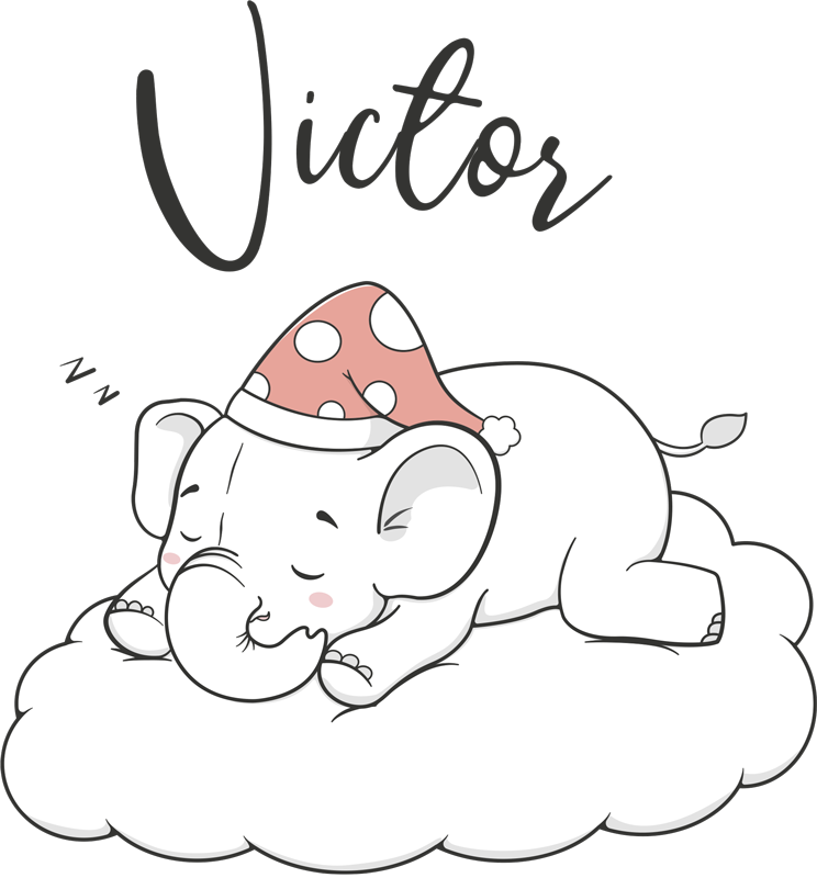 Elefantit pilvissä nimellä eläin vinyylimatto - Tenstickers