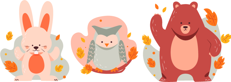 Karhu ja puoravunat eläin vinyylimatto - Tenstickers