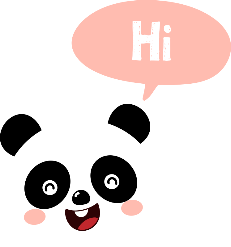 Eläin vinyylimatto panda sanoo hei - Tenstickers