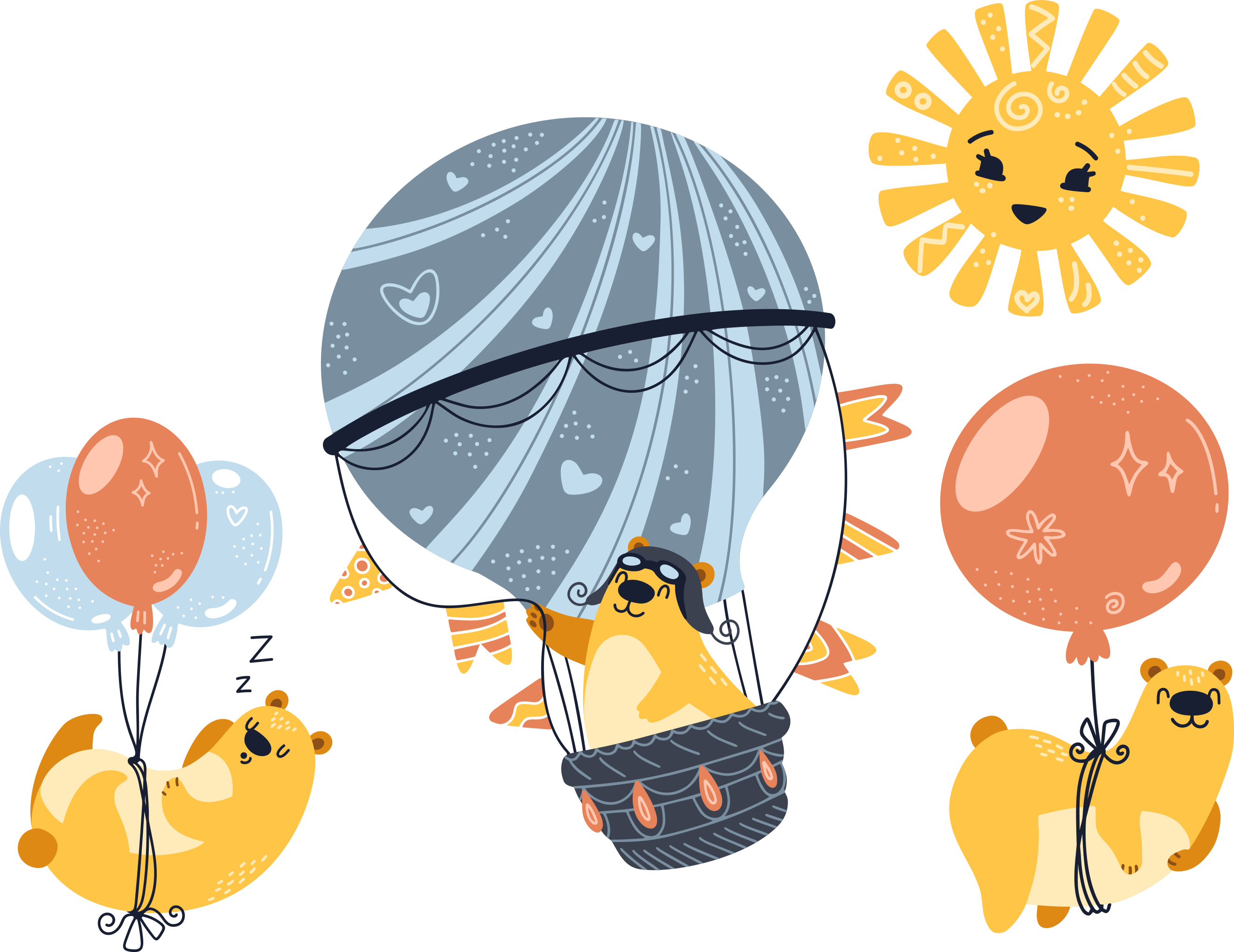 Eläimet ilmapalloissa vinyylimatto - Tenstickers