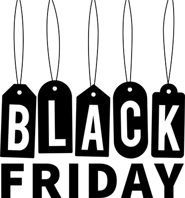 Mustavalkoinen teksti vinyylimatto black friday - Tenstickers