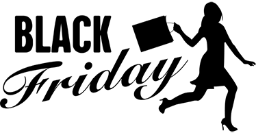 Nainen ostoksilla black friday vinyylimatto - Tenstickers