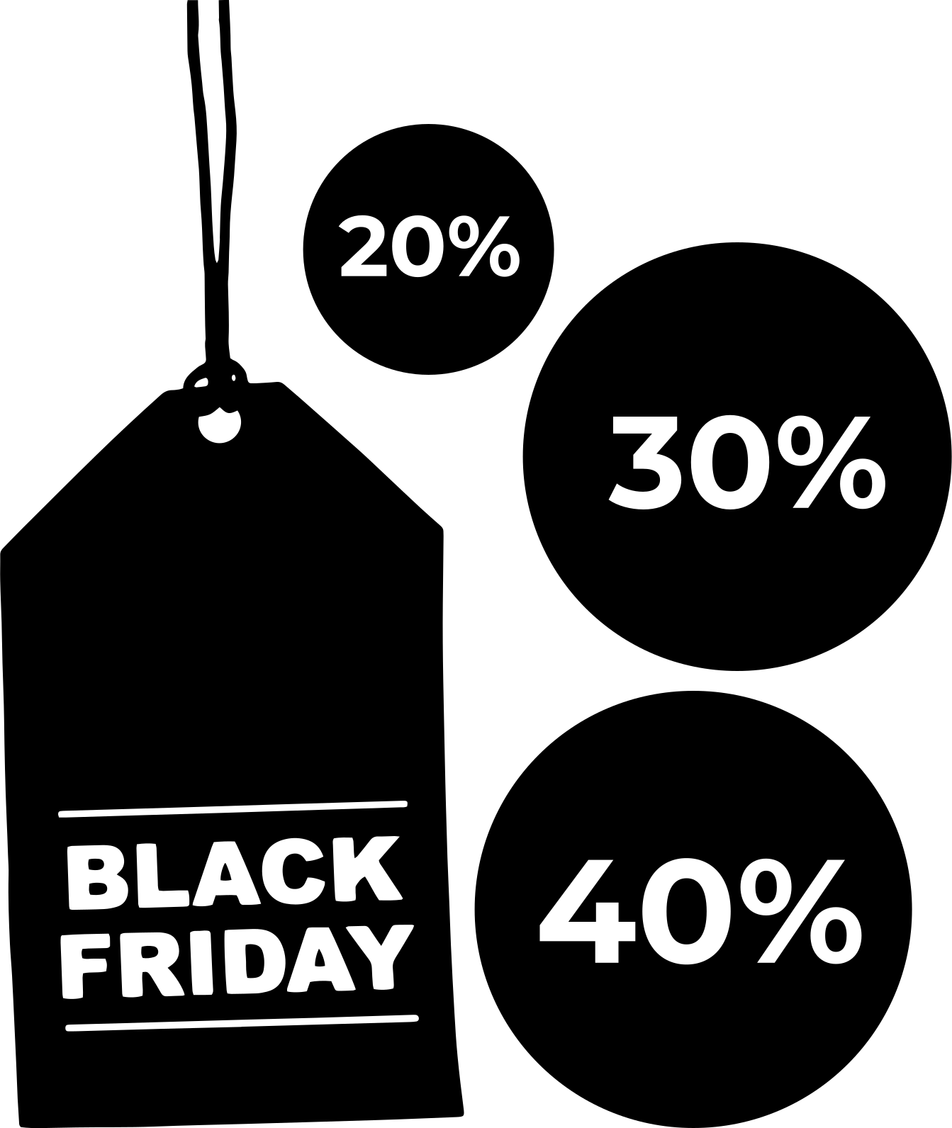 Muokattava black friday kolmonen setti - Tenstickers