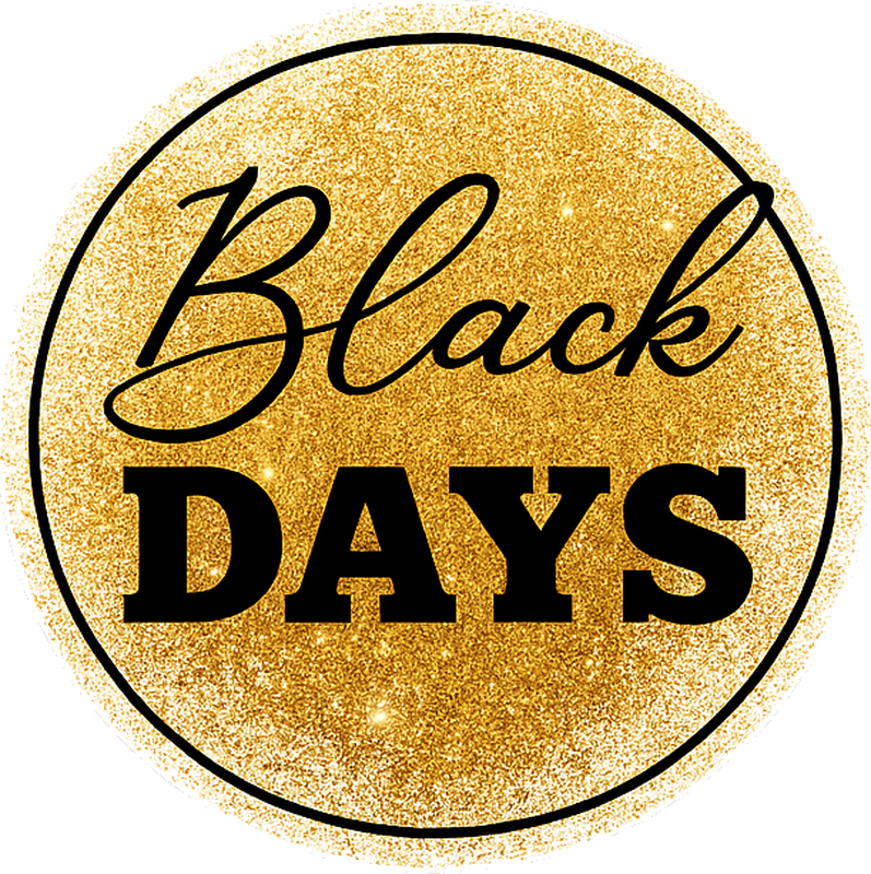 Valkoiset ja kultaiset "black friday" vinyylimatto - Tenstickers