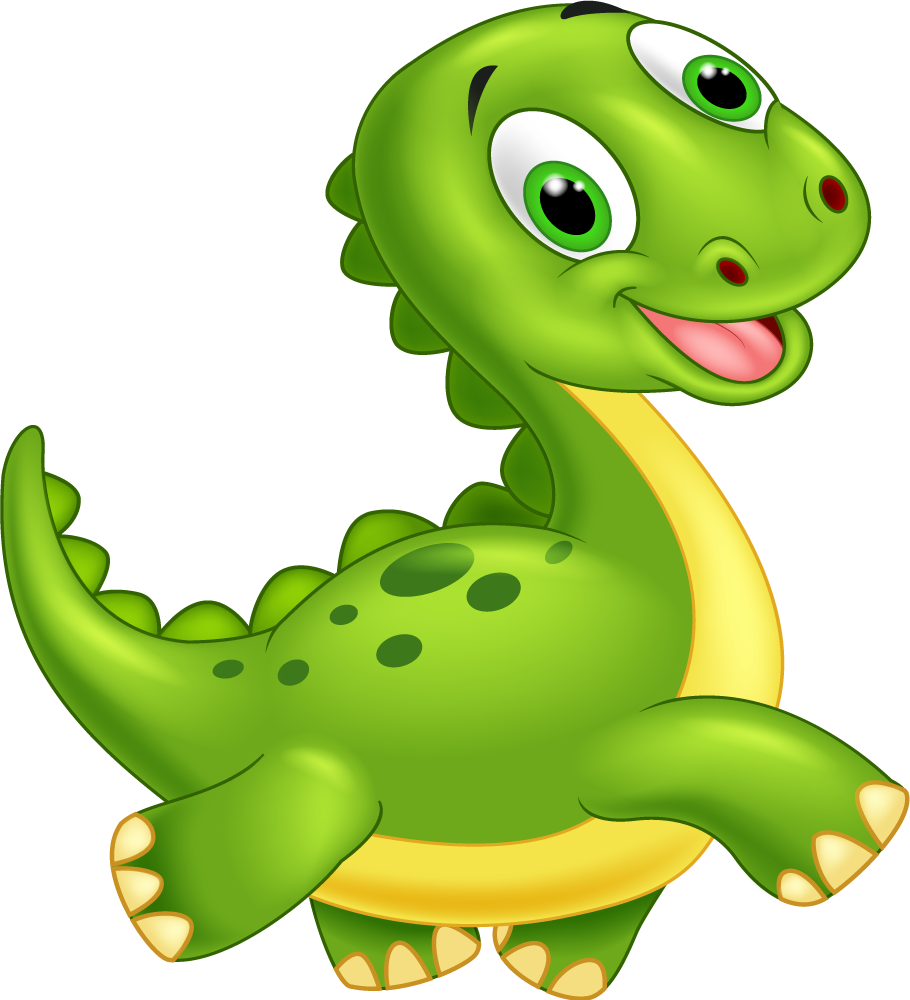Söpö vihreä dino eläinvinyylimatto - Tenstickers