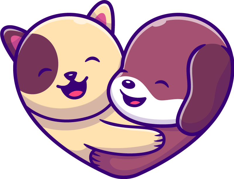 Söpöt eläin halaukset vinyylimatto - Tenstickers