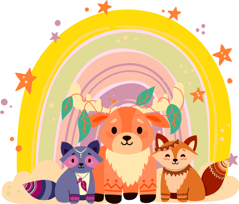 Viehättävä eläinkolmonen vinyylimatto - Tenstickers