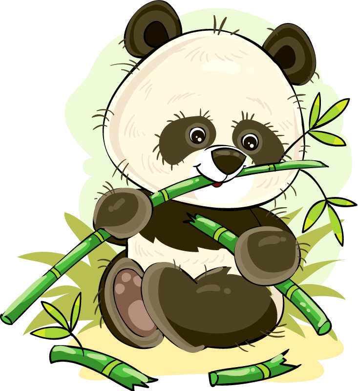 Söpö panda kuvio vinyylimatto - Tenstickers