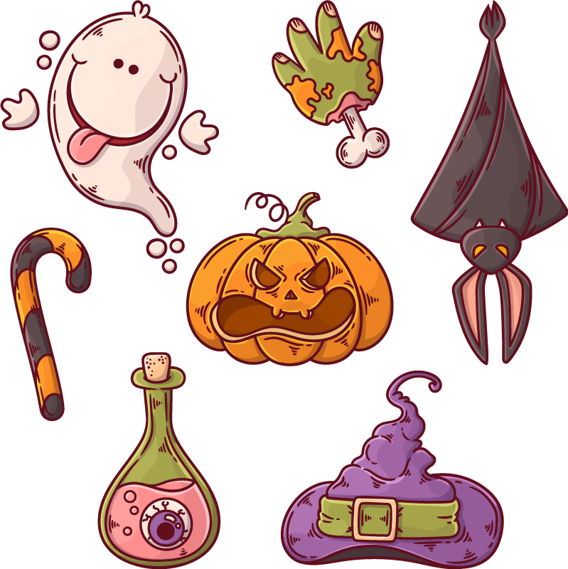 Halloween hahmot vinyylimatto - Tenstickers