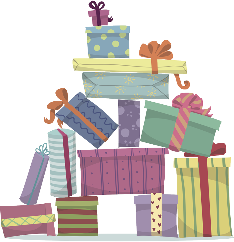 Jouluinen vinyylimatto lahjavuori - Tenstickers