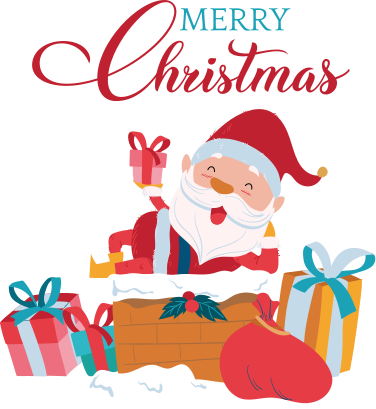 Jouluinen vinyylimatto jouluniloinen joulupukki - Tenstickers