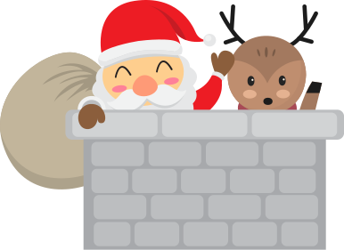 Jouluinen vinyylimatto joulupukki ja porot - Tenstickers