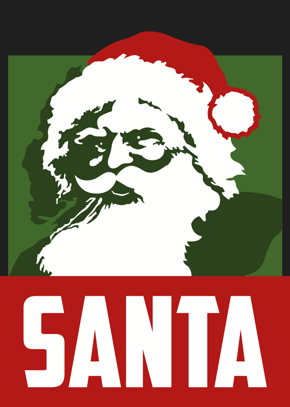 Jouluinen vinyylimatto realistinen joulupukki - Tenstickers