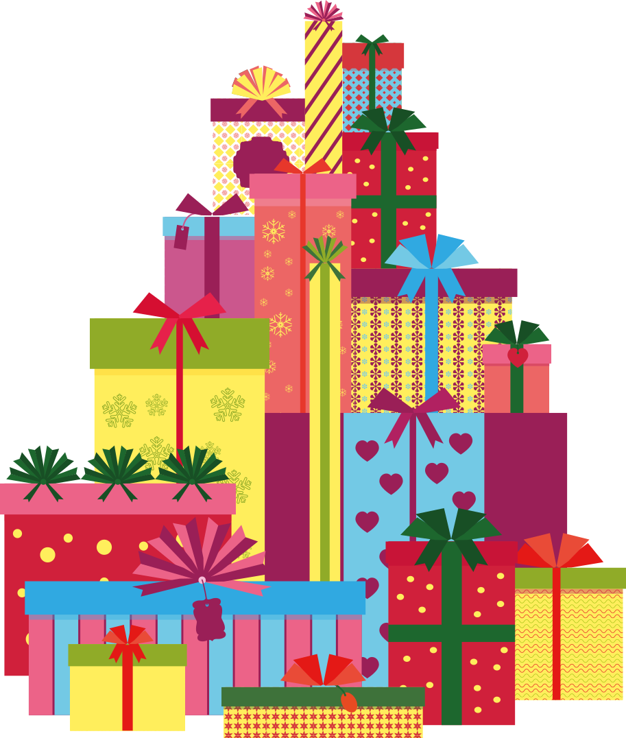 Jouluinen vinyylimatto lahjapakettiläjä - Tenstickers