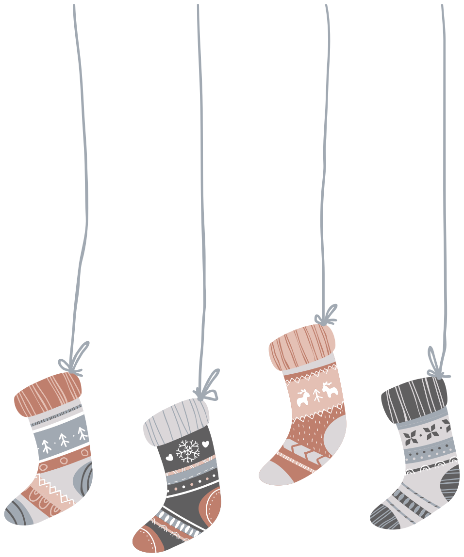 Jouluinen vinyylimatto joulusukkien kuvalla - Tenstickers