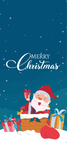 Jouluinen vinyylimatto joulupukin kanssa - Tenstickers