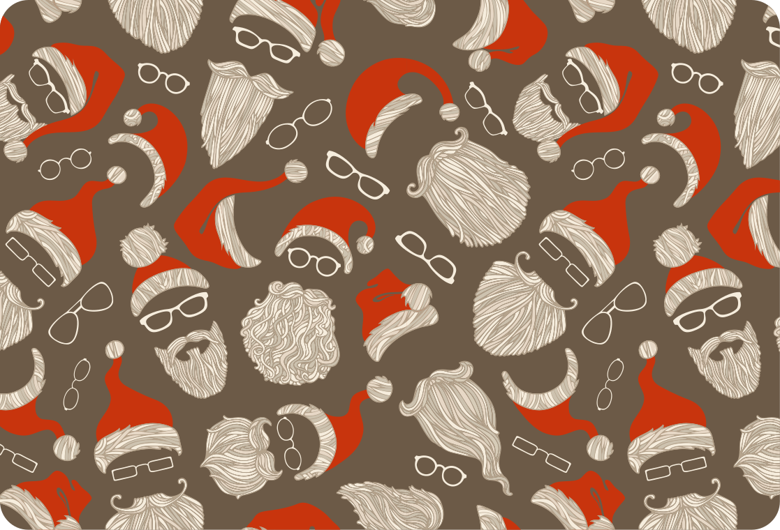 Jouluinen vinyylimatto joulupukin kasvokuvioilla - Tenstickers