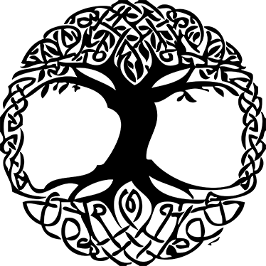 Celta musta puu kukka vinyylimatto - Tenstickers