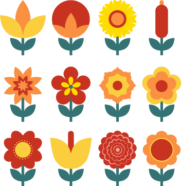 Kesäkukkakokoelma vinyylimatto - Tenstickers