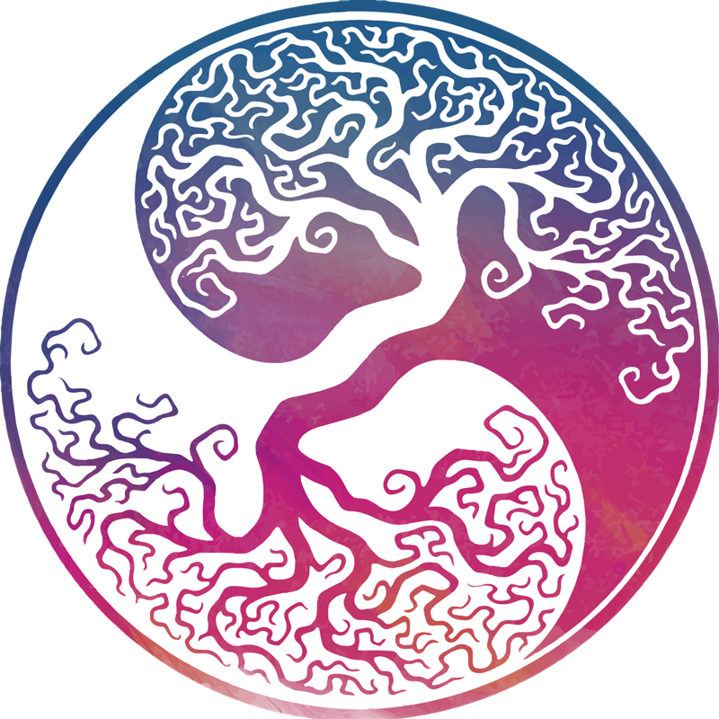 Yin yang puu elämä kukka vinyylimatto - Tenstickers