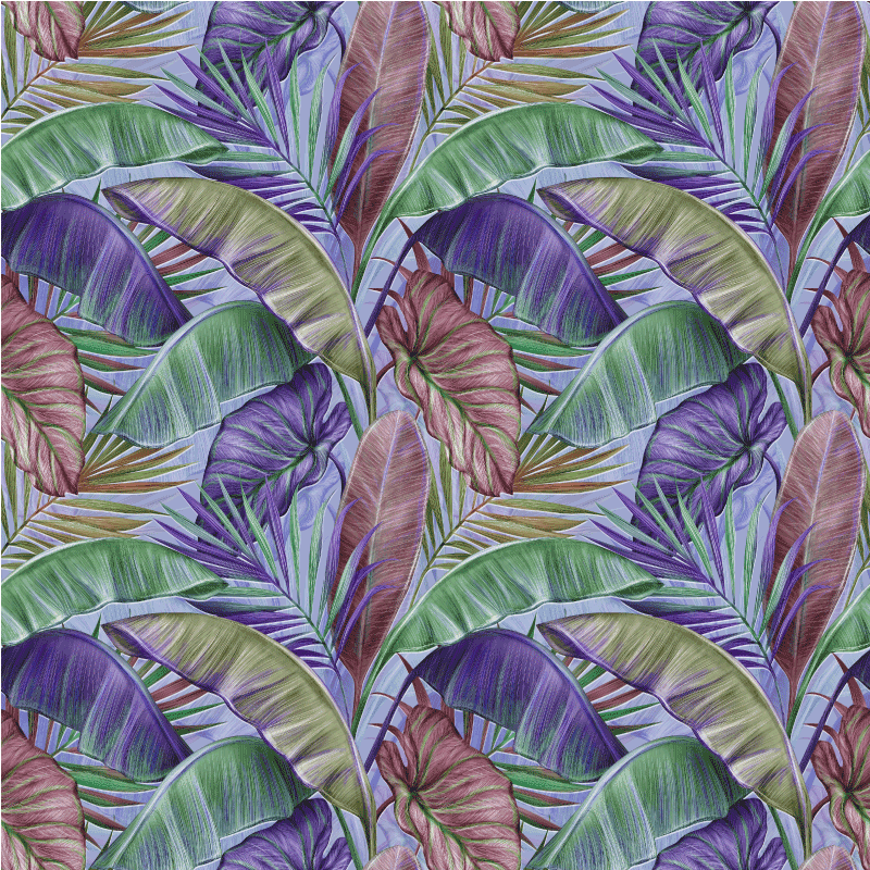 Violetti lehtikuvio kukka vinyylimatto - Tenstickers