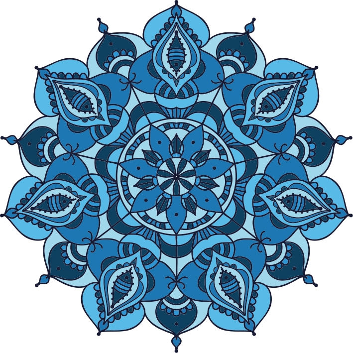 Lotus sininen mandala vinyylimatto - Tenstickers