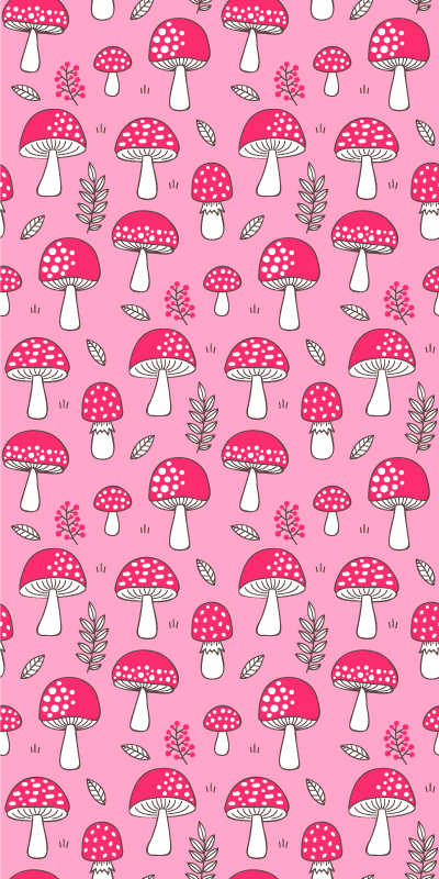 Kukkainen vaaleanpunainen sieni vinyylimatto - Tenstickers