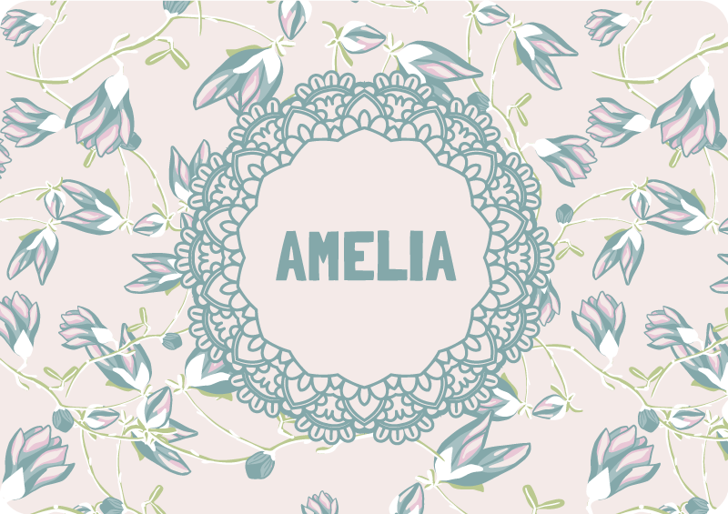 Lehdet ja kukka vinyylimatto - Tenstickers