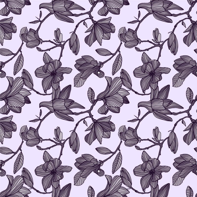 Söpö magnolia kuvio vinyylimatto - Tenstickers