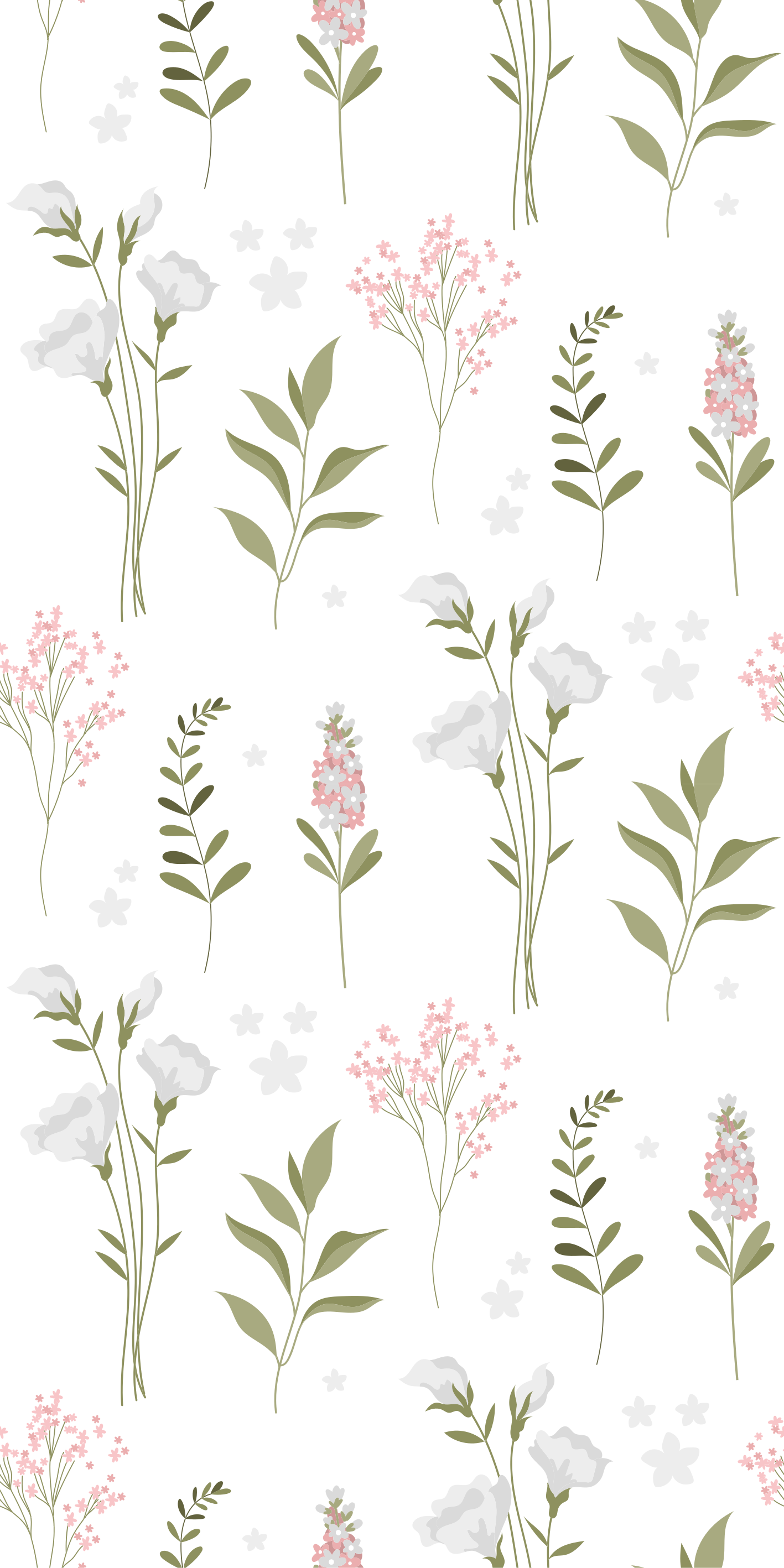 Minimalistinen villikukkakuosi kukka vinyylimatto - Tenstickers