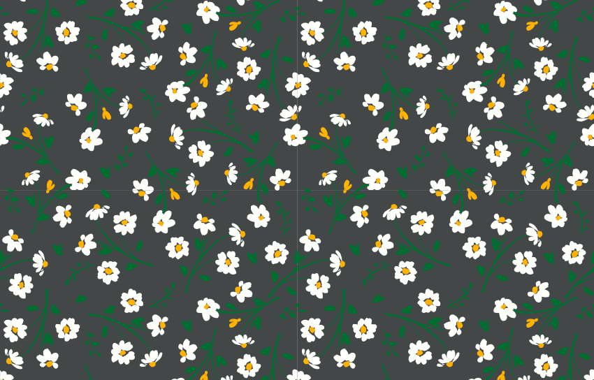 Kukkavinyylimattoharmaalla taustalla - Tenstickers