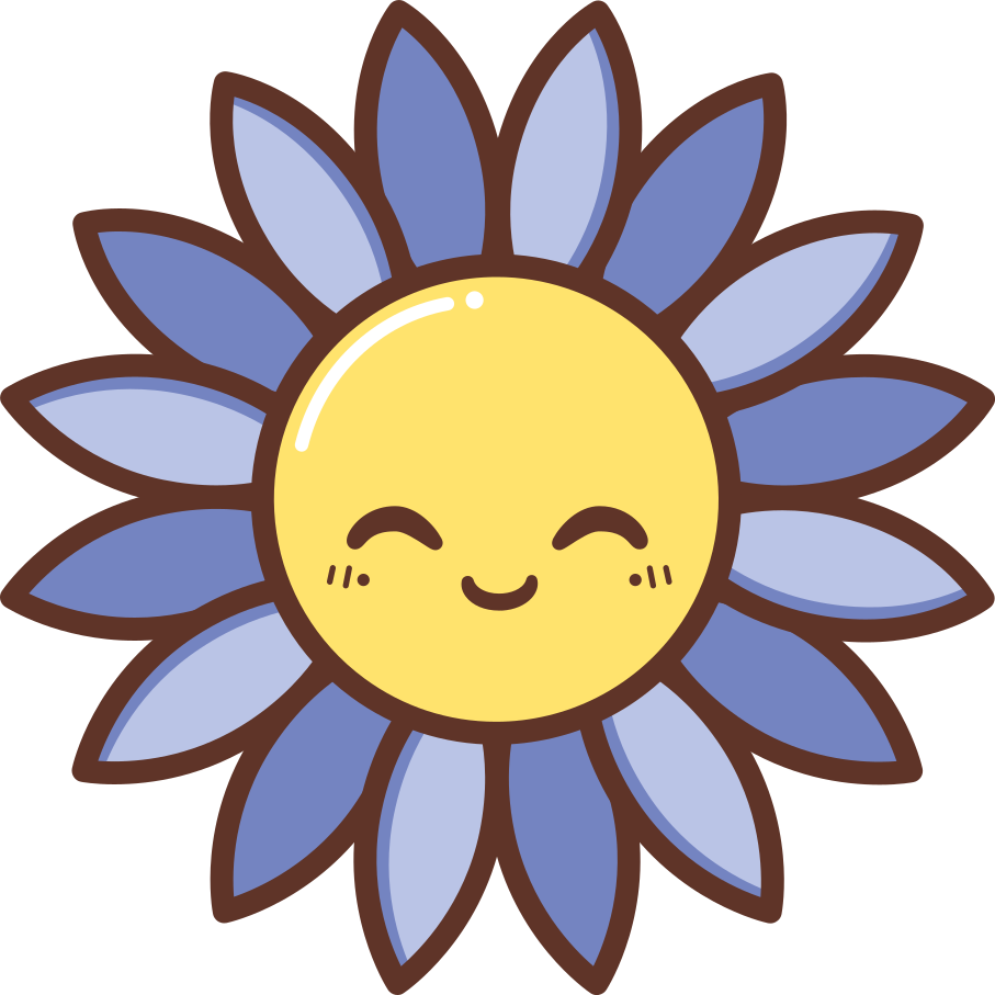 Siluetti iloinen violetti kukka vinyylimatto - Tenstickers