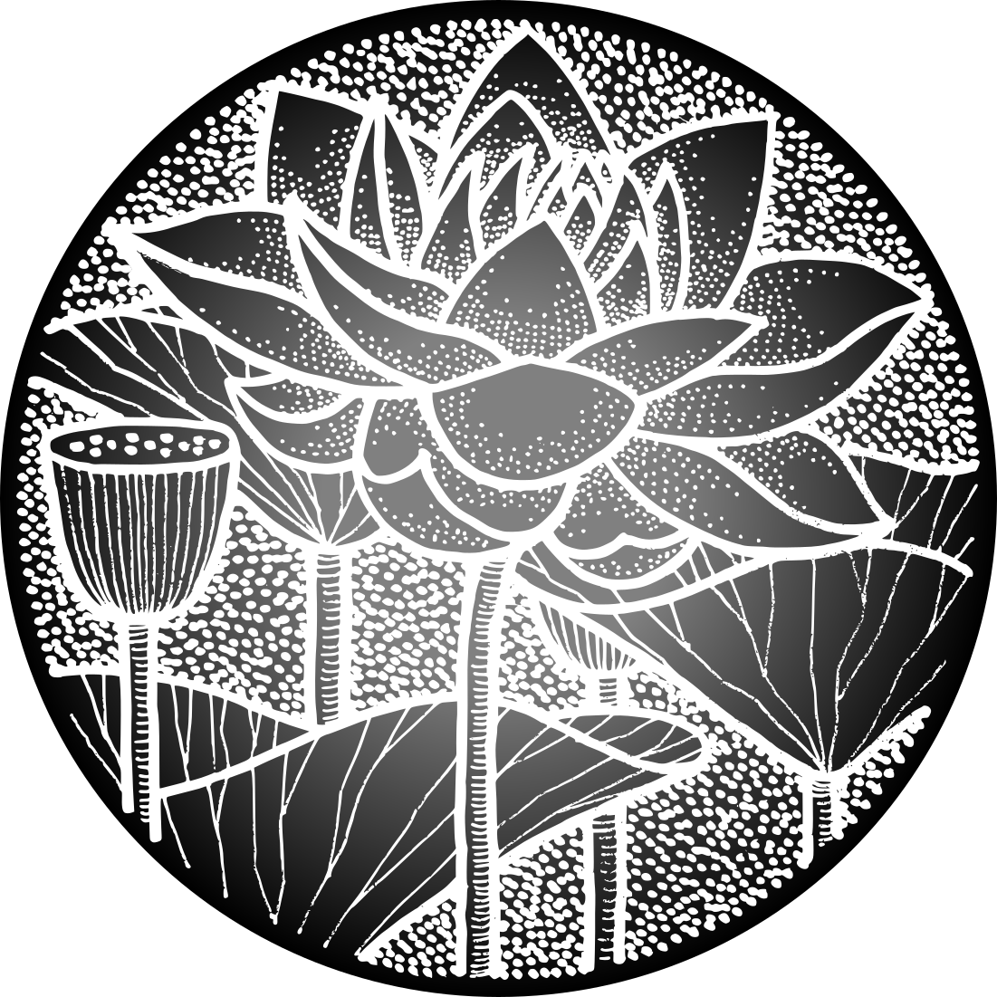 Lotuskukka perinteinen tyyli vinyylimatto - Tenstickers